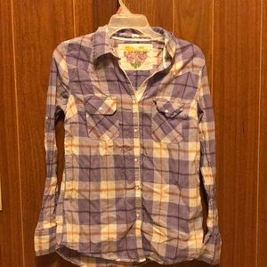 Button up purple plain shirt